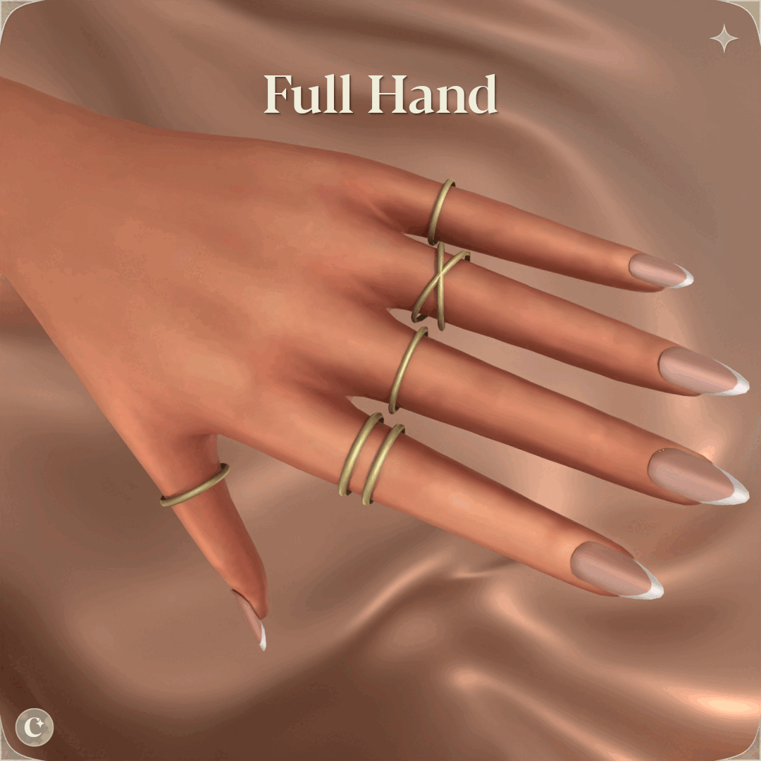 Галерея мода Кольца Simple Rings Set #1